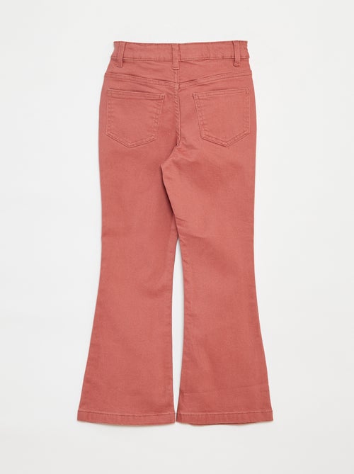 Pantalón flare de sarga con cintura ajustable - Kiabi