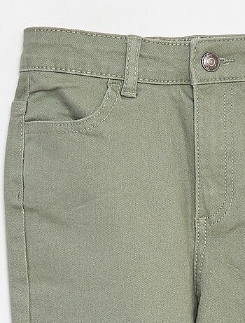 Pantalón flare de sarga con cintura ajustable