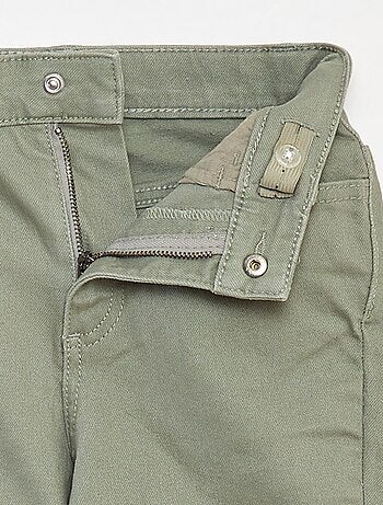 Pantalón flare de sarga con cintura ajustable