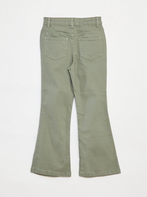 Pantalón flare de sarga con cintura ajustable - Kiabi