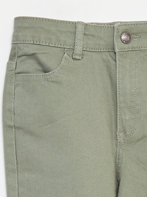 Pantalón flare de sarga con cintura ajustable - Kiabi