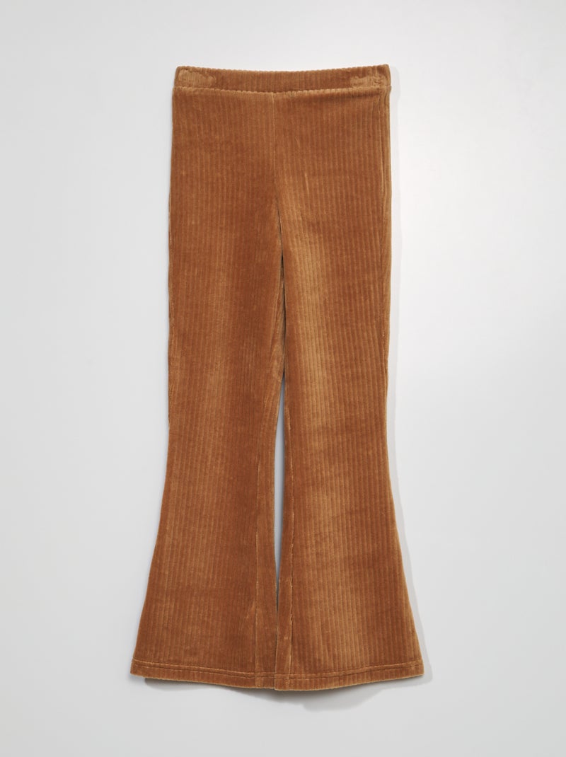 Pantalón flare de terciopelo MARRON - Kiabi