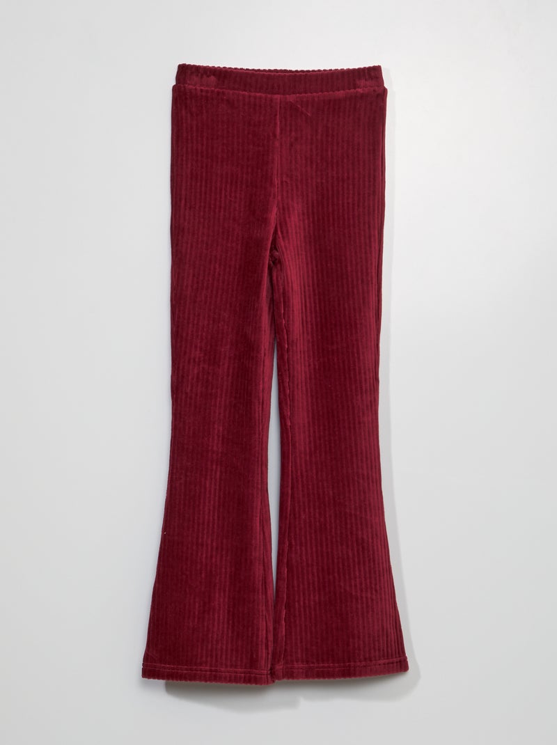 Pantalón flare de terciopelo ROJO - Kiabi