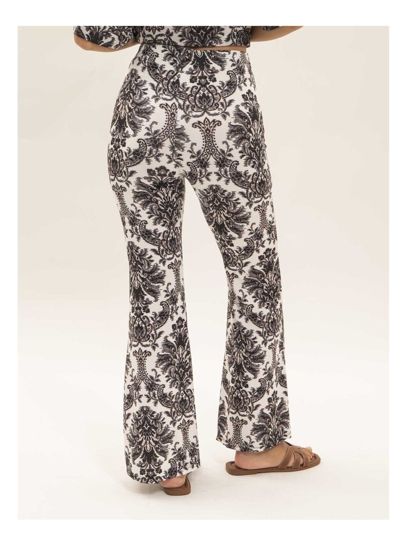 Pantalón flare estampado EDARZINE Negro - Kiabi
