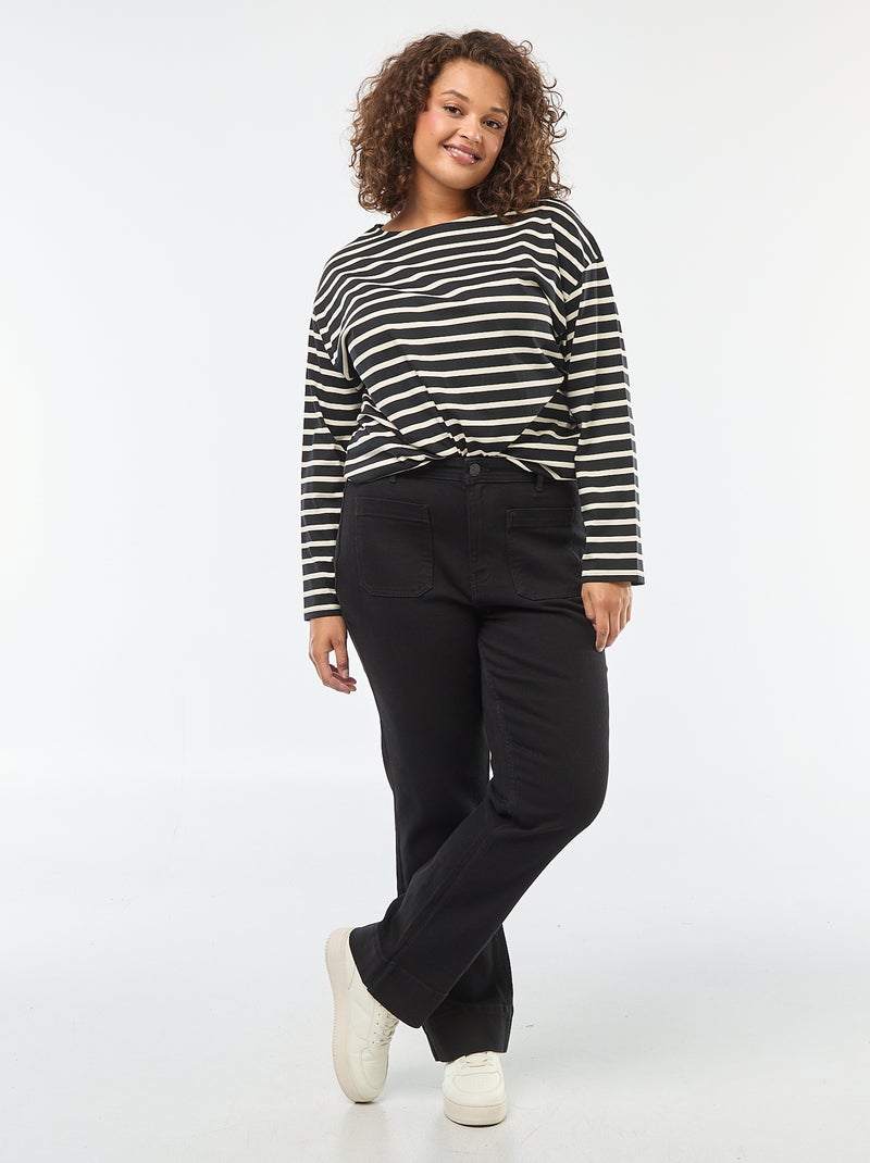 Pantalón flare Negro - Kiabi