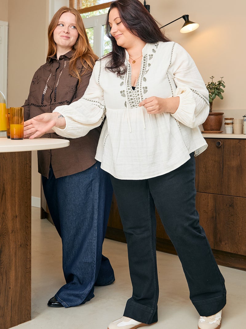 Pantalón flare Negro - Kiabi