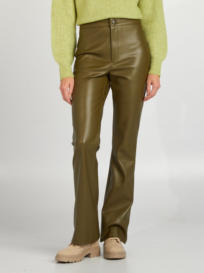 Pantalón flare sintético KAKI - Kiabi