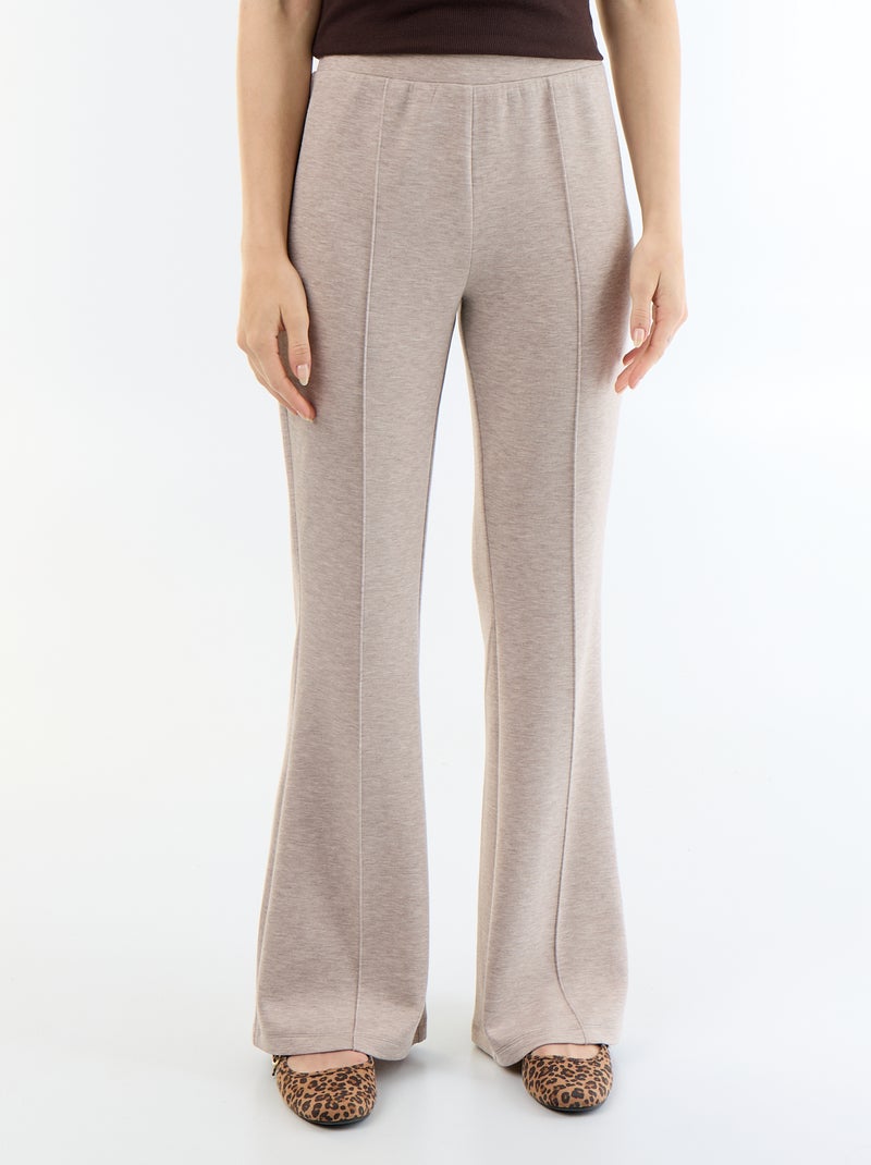 Pantalón flare suave Beige - Kiabi