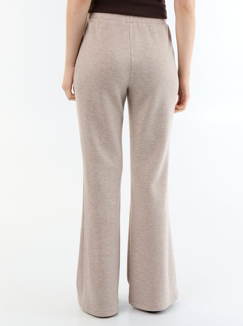 Pantalón flare suave Beige - Kiabi