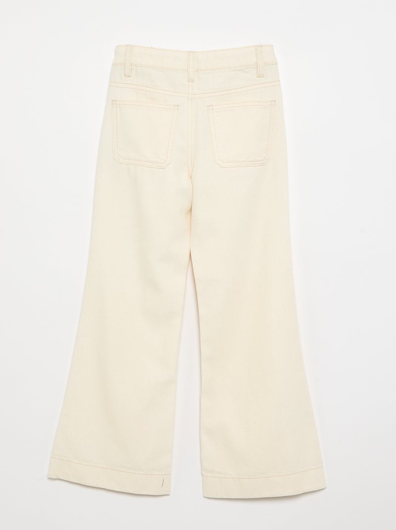 Pantalón flare vaquero Blanco - Kiabi