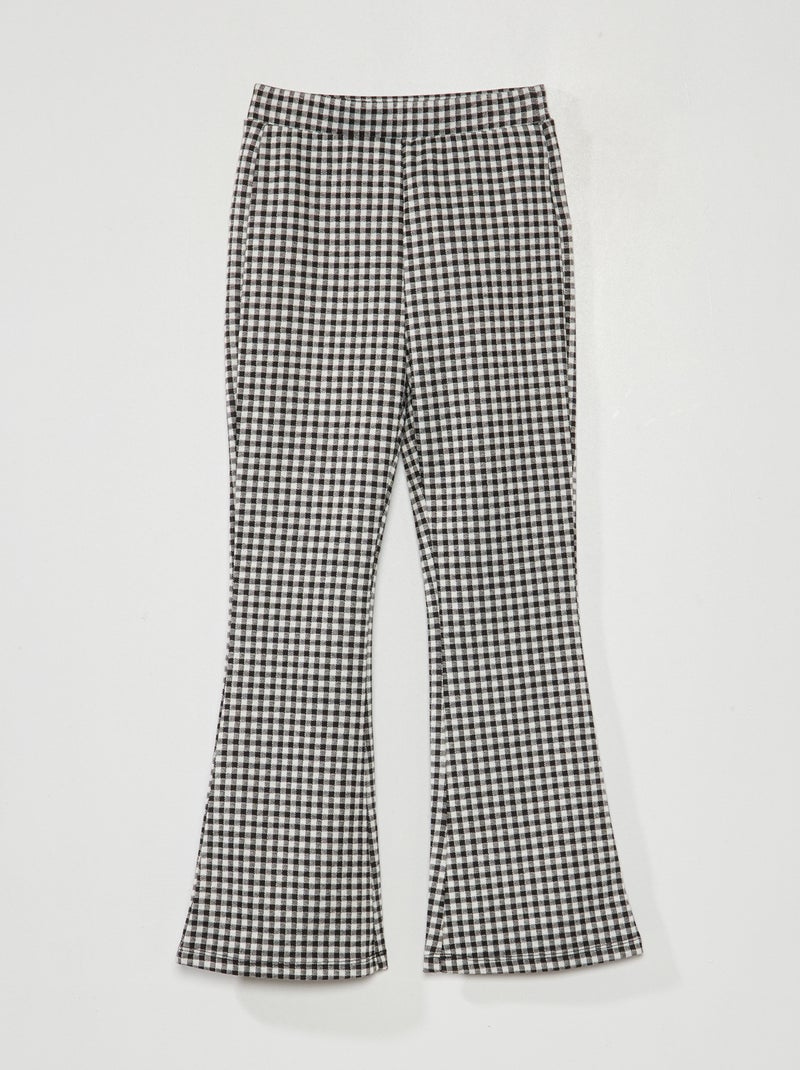 Pantalón flare vichy NEGRO - Kiabi