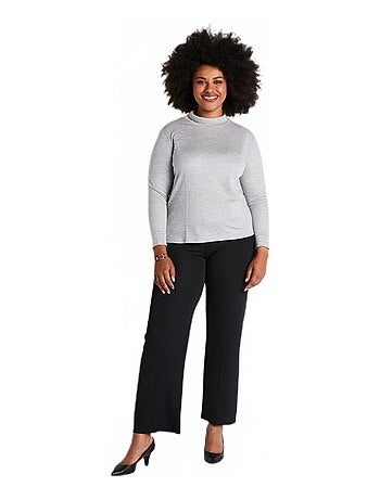 Pantalón fluido acampanado con cintura elástica - Afibel