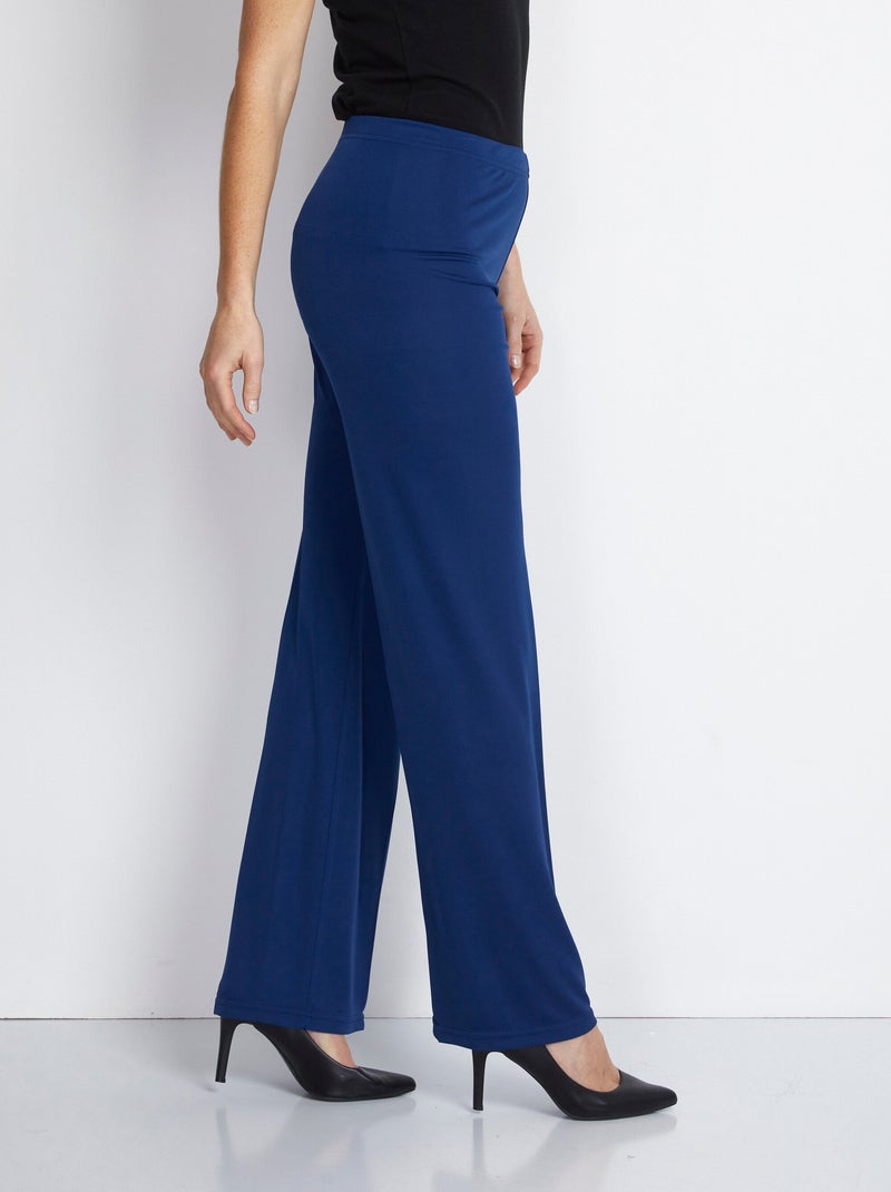 Pantalón fluido acampanado con cintura elástica - Afibel Azul marino - Kiabi