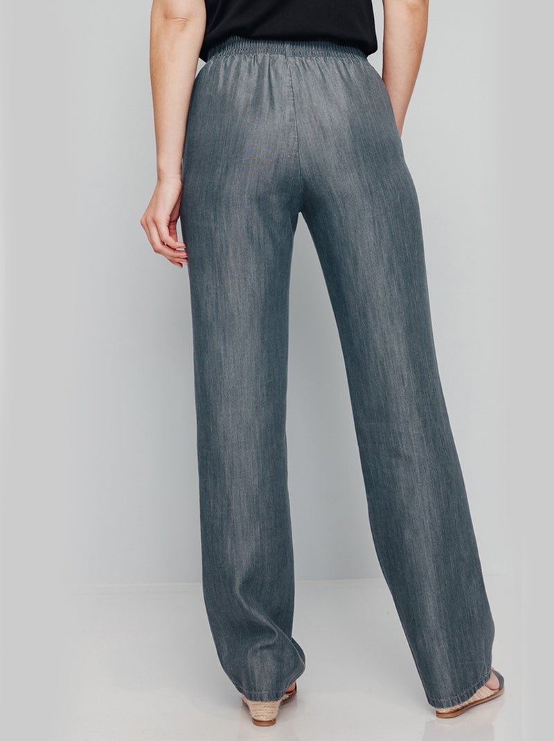 Pantalón fluido con cinturilla elástica - Afibel Verde - Kiabi