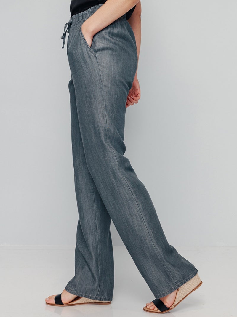 Pantalón fluido con cinturilla elástica - Afibel Verde - Kiabi
