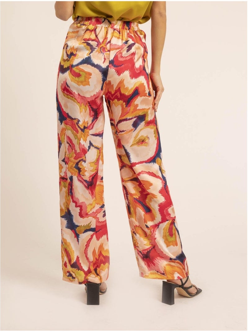 Pantalón fluido con motivos ECRINE Rosa - Kiabi