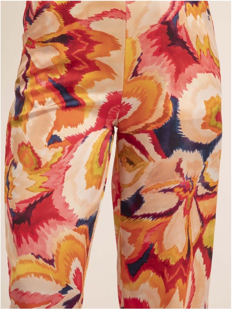 Pantalón fluido con motivos ECRINE Rosa - Kiabi