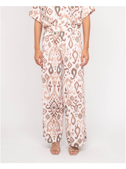 Pantalón fluido con motivos ENOLIA - Kiabi Pantalón fluido con motivos ENOLIA - Kiabi