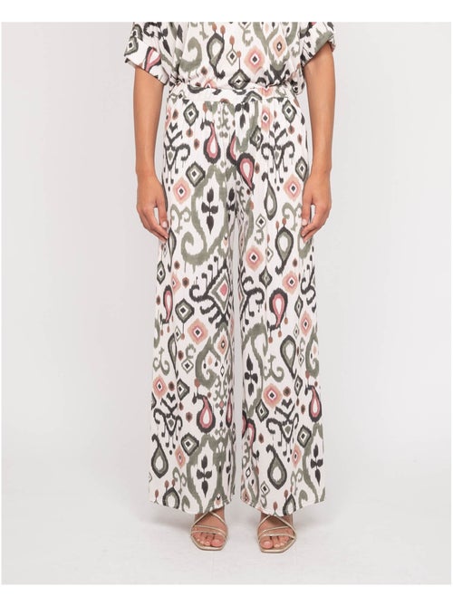 Pantalón fluido con motivos ENOLIA - Kiabi Pantalón fluido con motivos ENOLIA - Kiabi