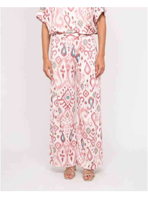 Pantalón fluido con motivos ENOLIA - Kiabi Pantalón fluido con motivos ENOLIA - Kiabi