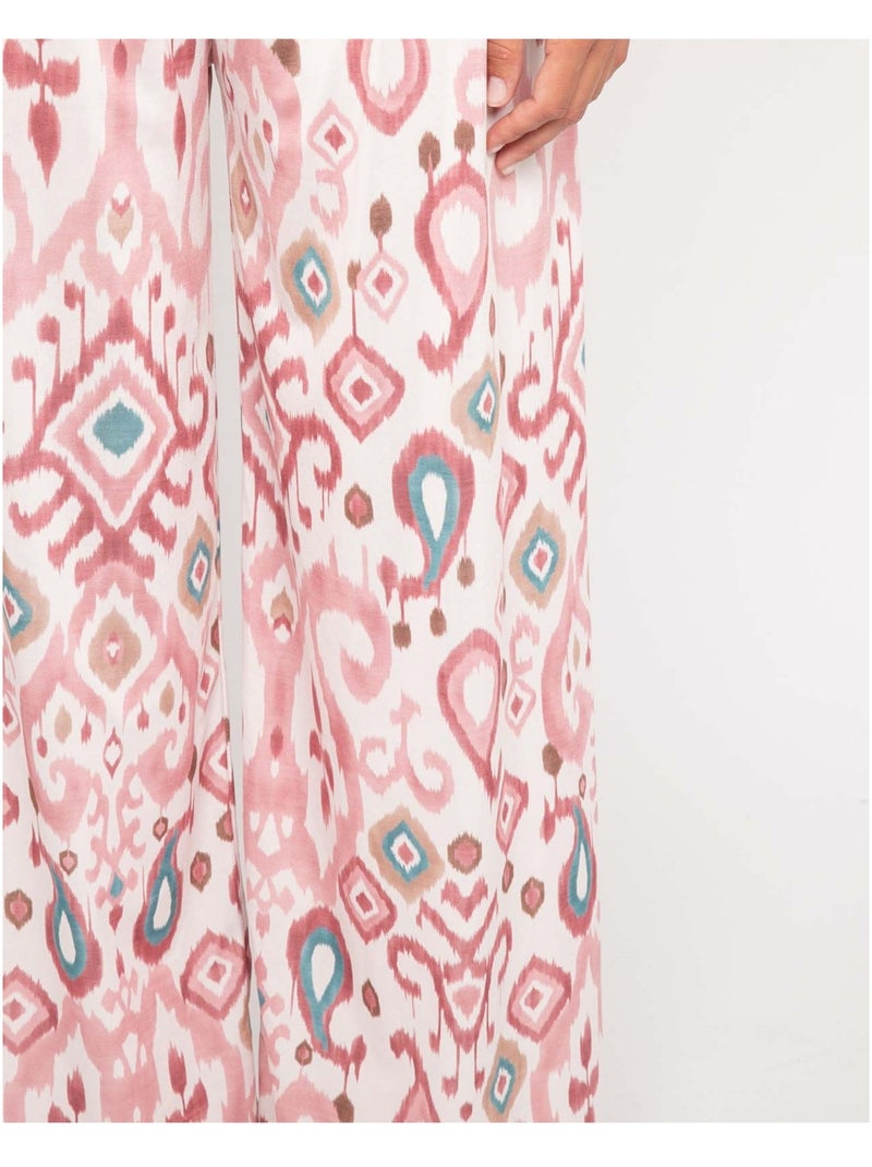 Pantalón fluido con motivos ENOLIA Rosa - Kiabi