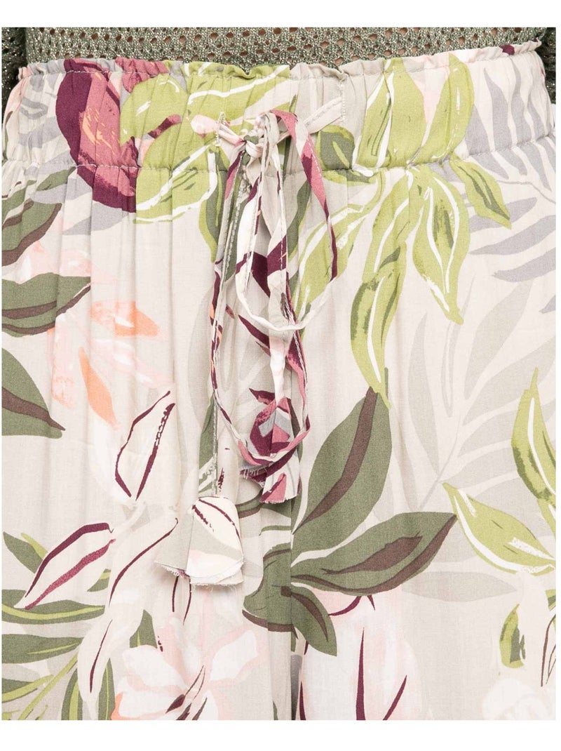 Pantalón fluido con motivos ETIANA Beige - Kiabi