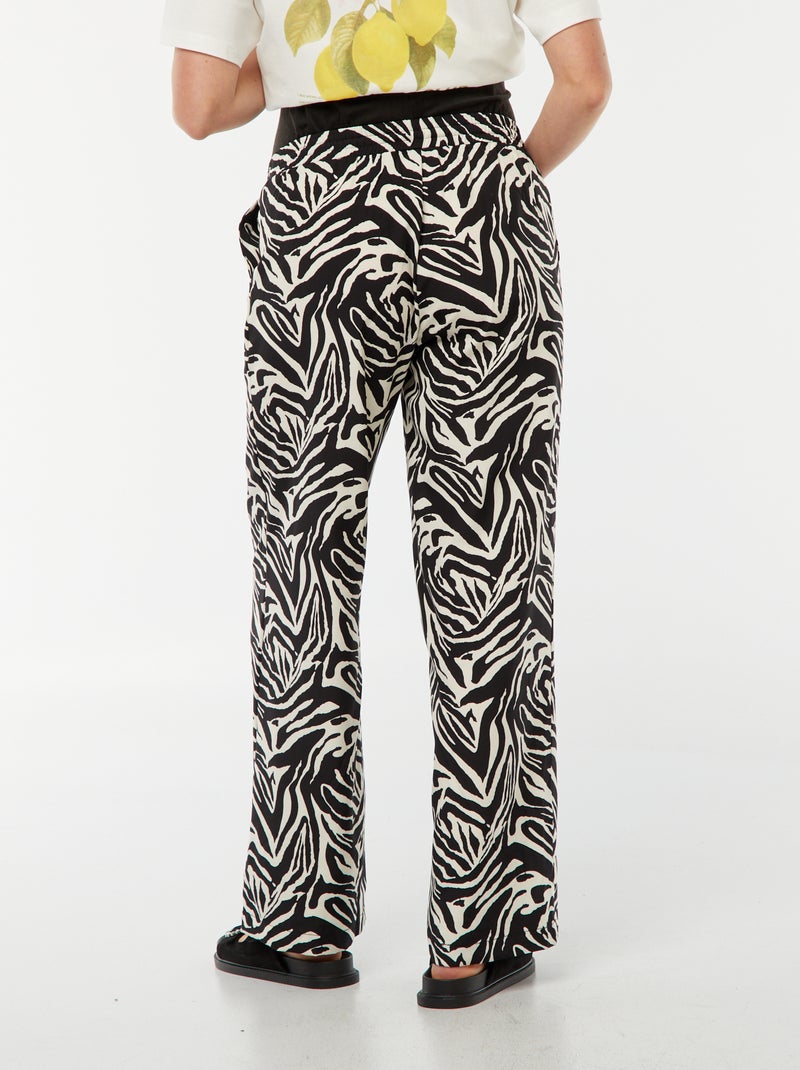 Pantalón fluido de cebra 'Only Maternity' NEGRO - Kiabi