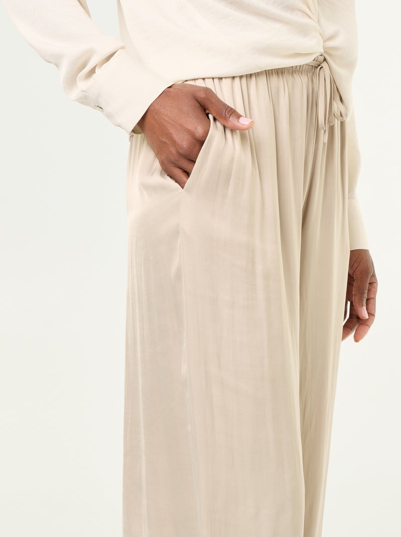 Pantalón fluido de corte globo Gris - Kiabi