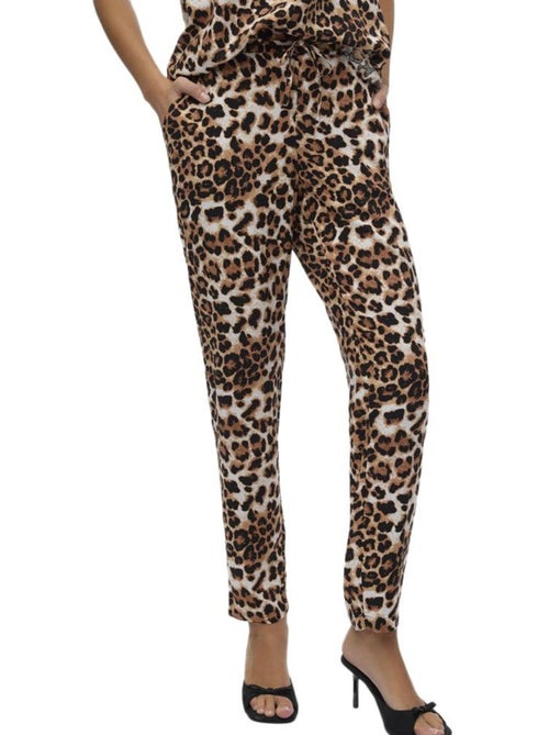 Pantalón Fluido de Leopardo para Mujer Vero Moda - Kiabi Pantalón Fluido de Leopardo para Mujer Vero Moda - Kiabi