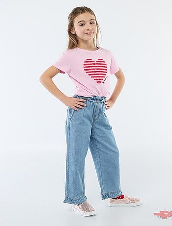 Pantalón fluido efecto jean