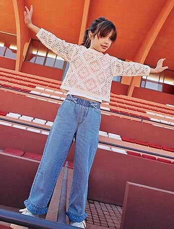 Pantalón fluido efecto jean