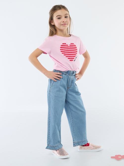 Pantalón fluido efecto jean - Kiabi