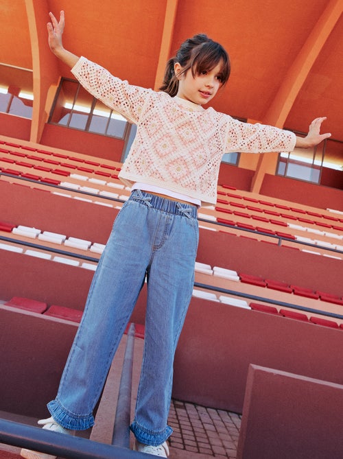 Pantalón fluido efecto jean - Kiabi