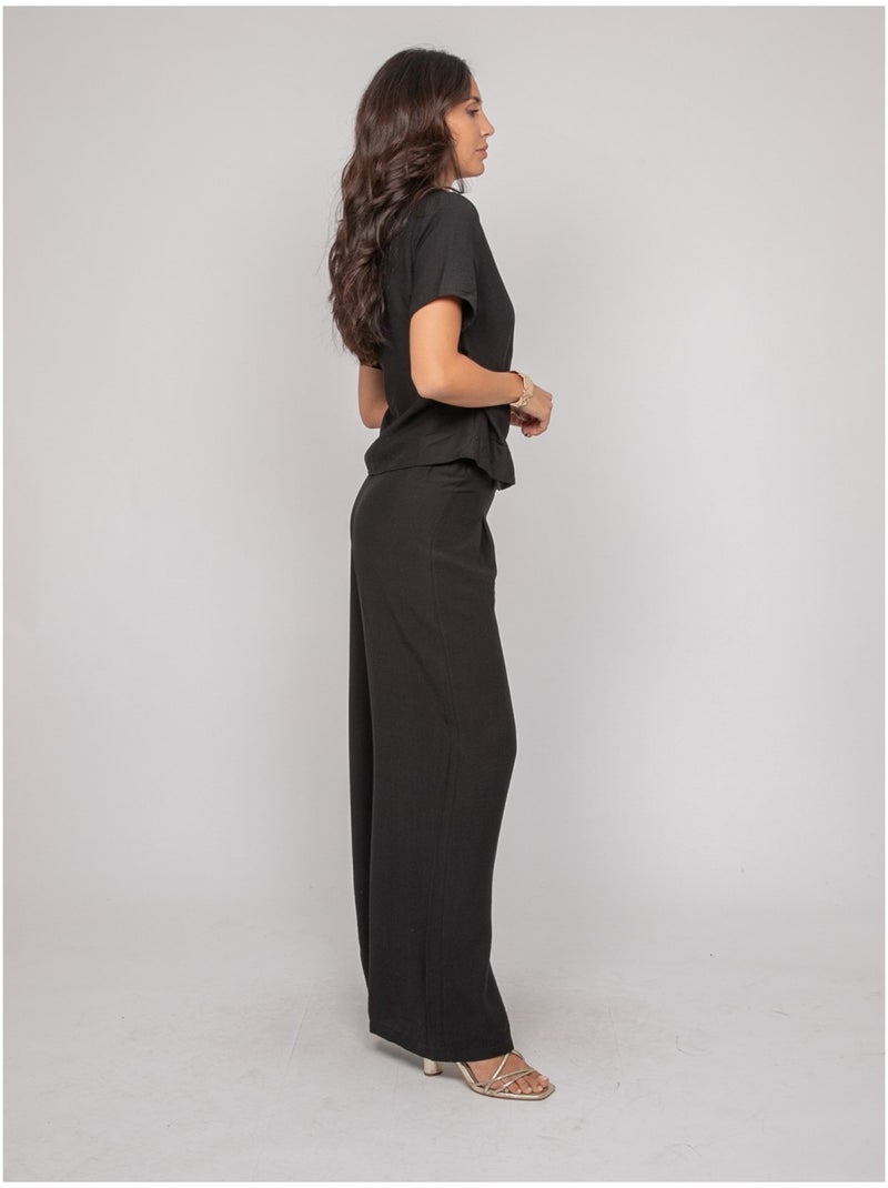 Pantalón fluido EJORDIE Negro - Kiabi