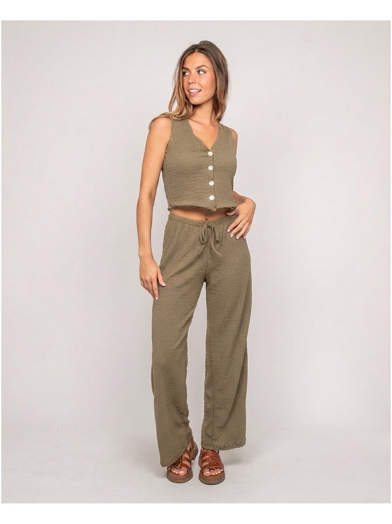 Pantalón fluido ELAIA Caqui - Kiabi