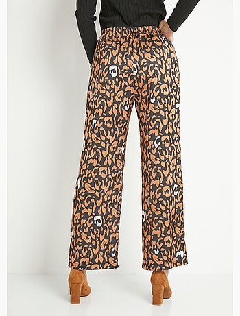 Pantalón fluido elástico con estampado de leopardo - AFIBEL