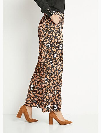 Pantalón fluido elástico con estampado de leopardo - AFIBEL