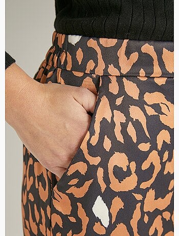 Pantalón fluido elástico con estampado de leopardo - AFIBEL