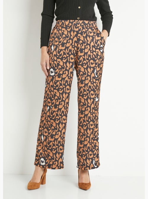 Pantalón fluido elástico con estampado de leopardo - AFIBEL - Kiabi