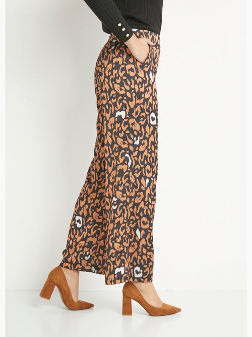 Pantalón fluido elástico con estampado de leopardo - AFIBEL - Kiabi