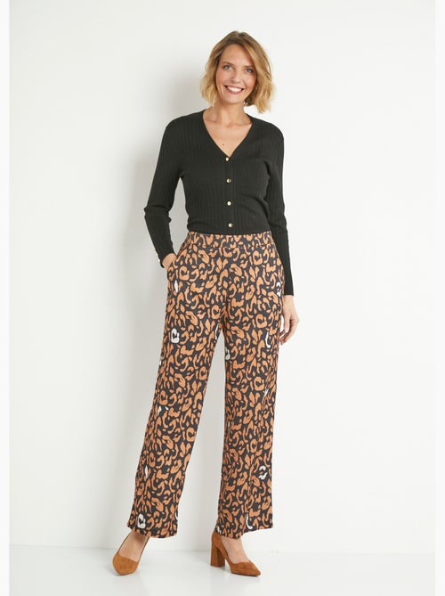 Pantalón fluido elástico con estampado de leopardo - AFIBEL - Kiabi