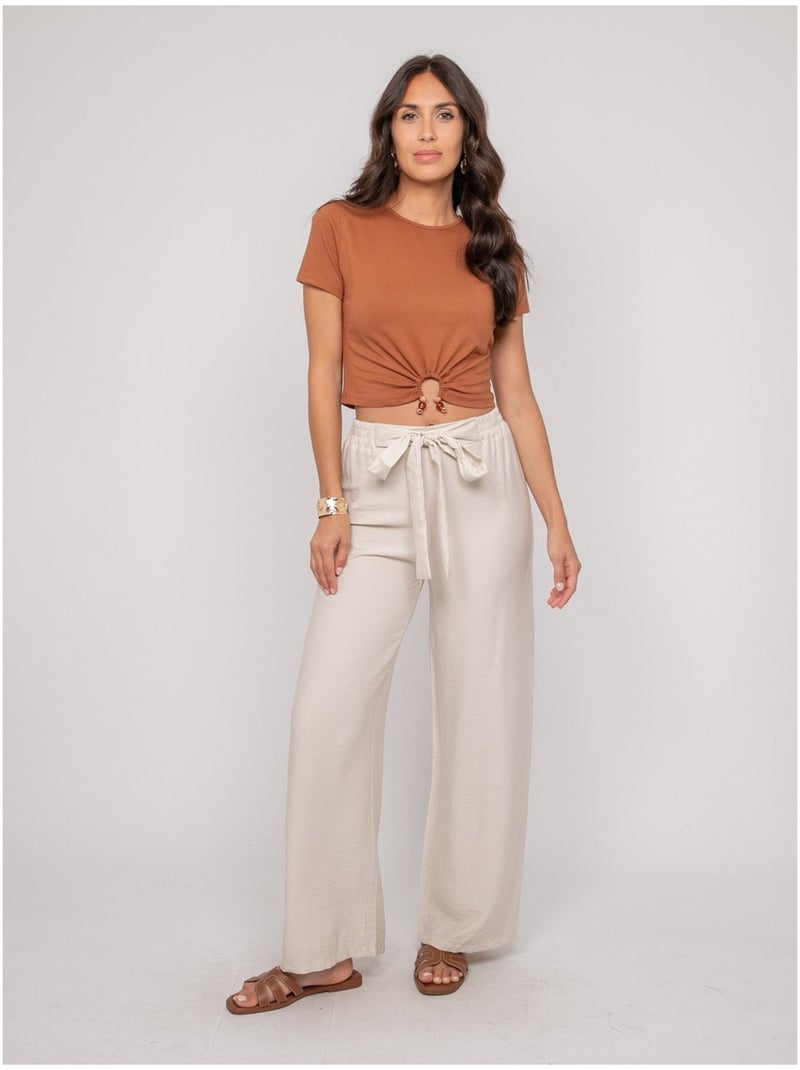 Pantalón fluido EMROSE Crudo - Kiabi