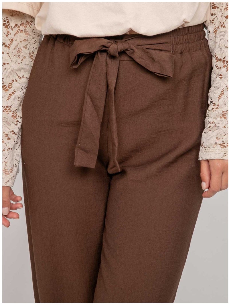 Pantalón fluido EMROSE Marrón - Kiabi