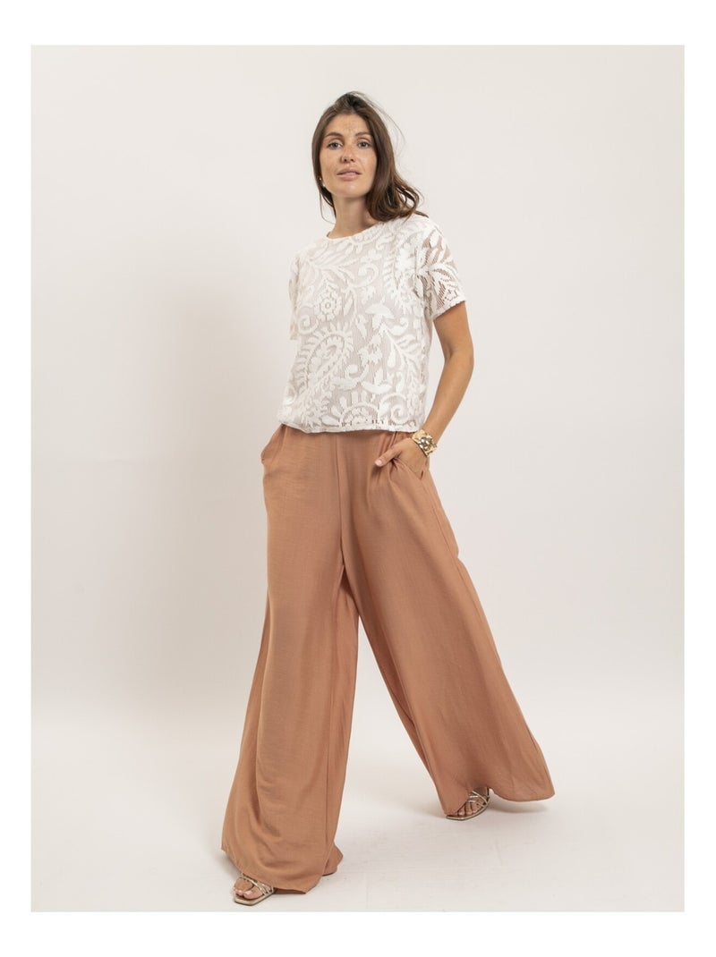 Pantalón fluido EPENE Naranja coral - Kiabi