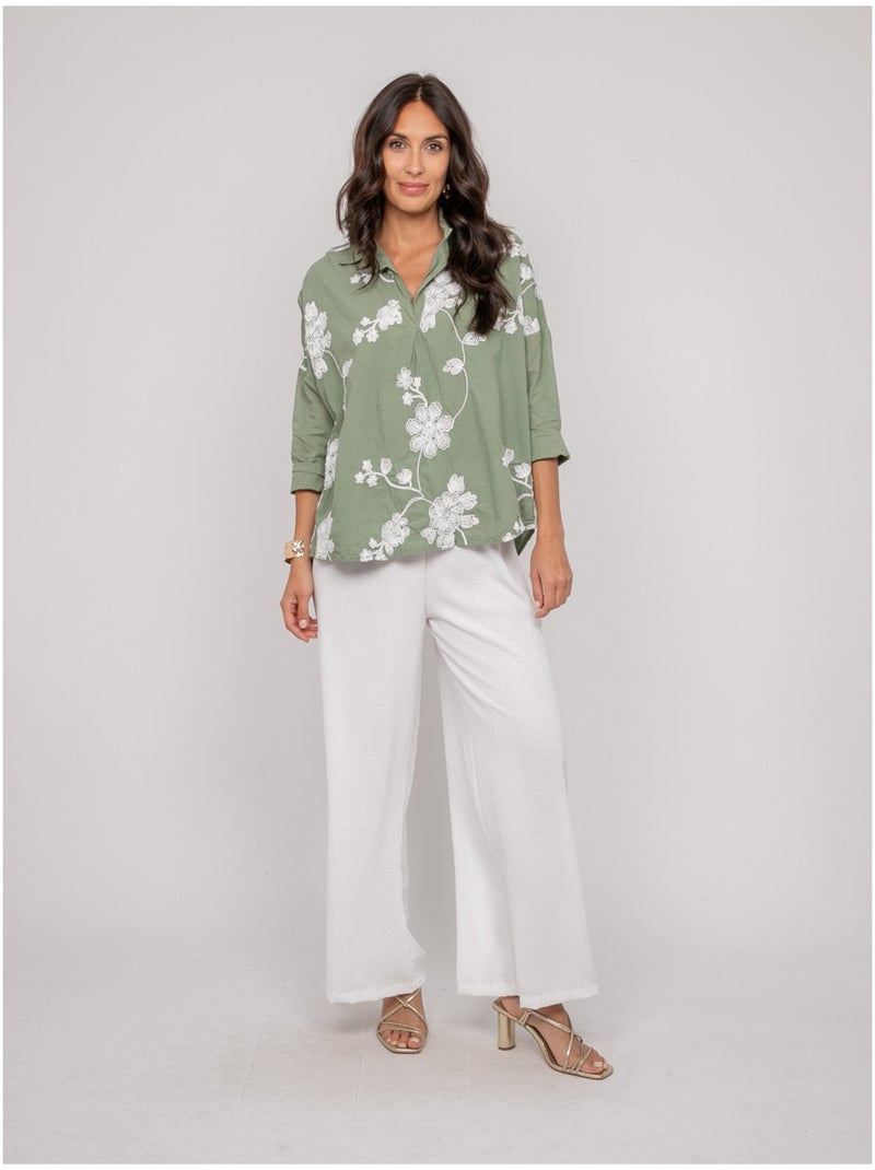 Pantalón fluido ERELL Blanco - Kiabi