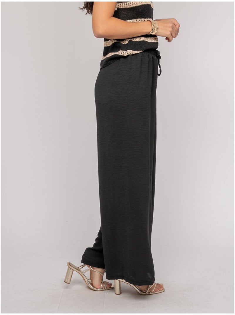 Pantalón fluido ERELL Negro - Kiabi
