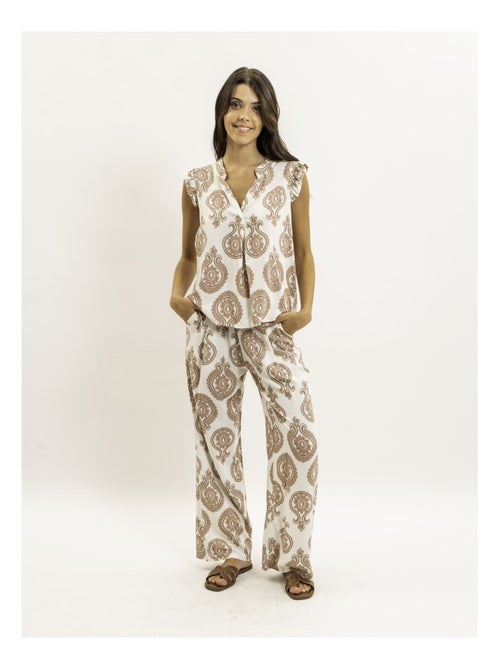 Pantalón fluido estampado EMILINE - Kiabi Pantalón fluido estampado EMILINE - Kiabi