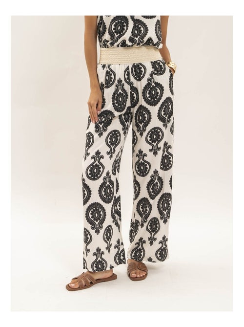 Pantalón fluido estampado EMILINE - Kiabi Pantalón fluido estampado EMILINE - Kiabi