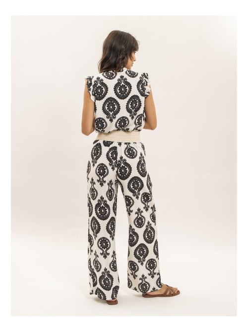 Pantalón fluido estampado EMILINE - Kiabi Pantalón fluido estampado EMILINE - Kiabi