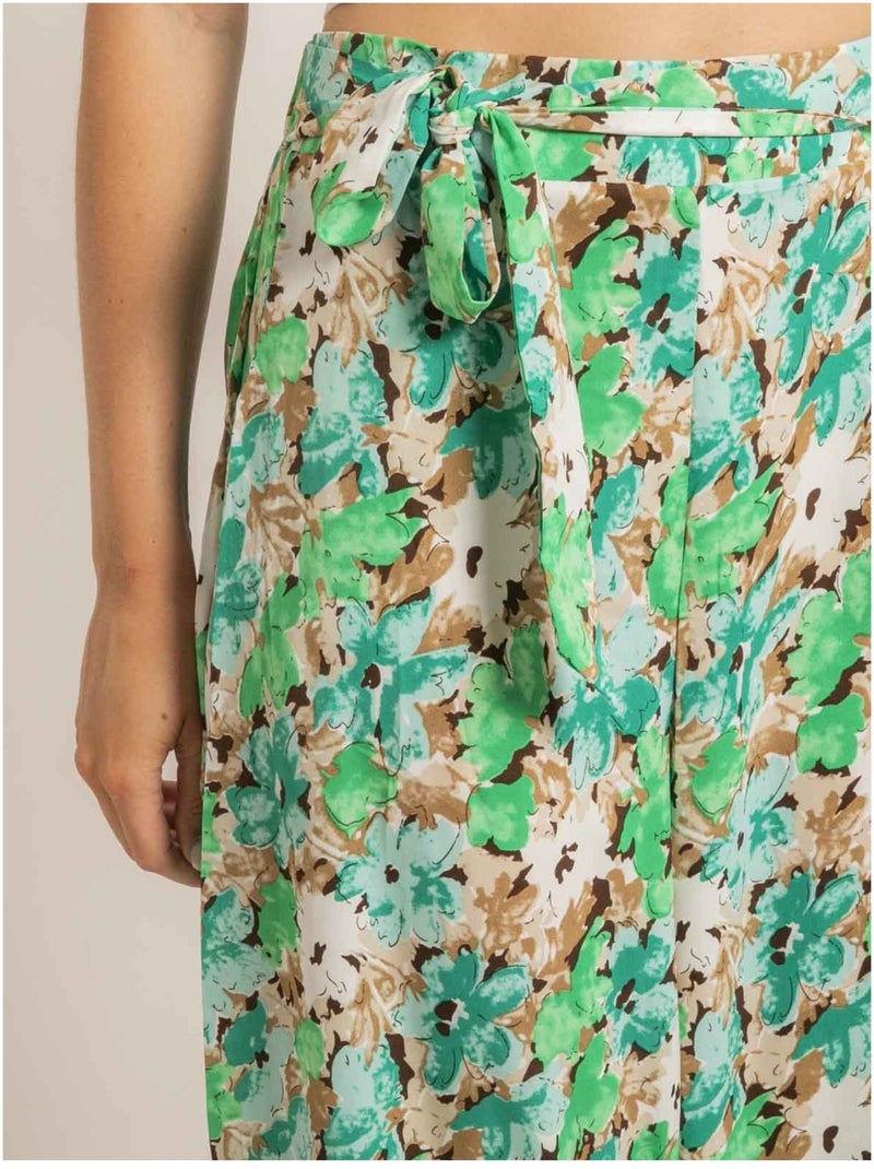 Pantalón fluido estampado ENISTA Verde - Kiabi